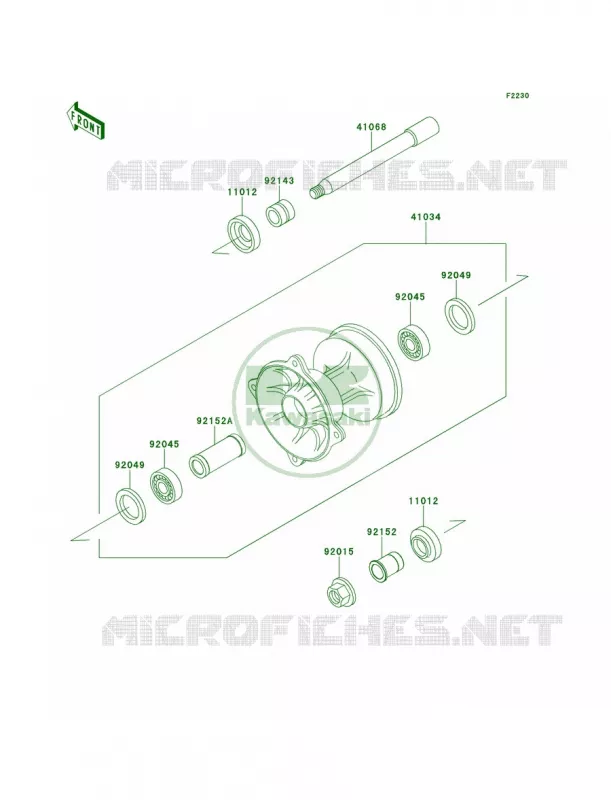 Front Hub Kawasaki MOTOS 125 2000 KX125  KX125-L2
