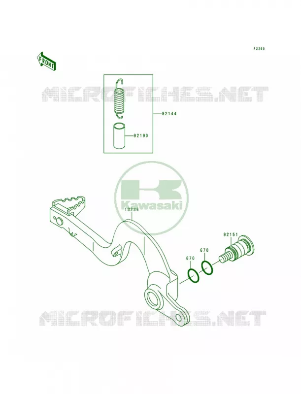 Brake Pedal Kawasaki MOTOS 250 2000 KX250  KX250-L2