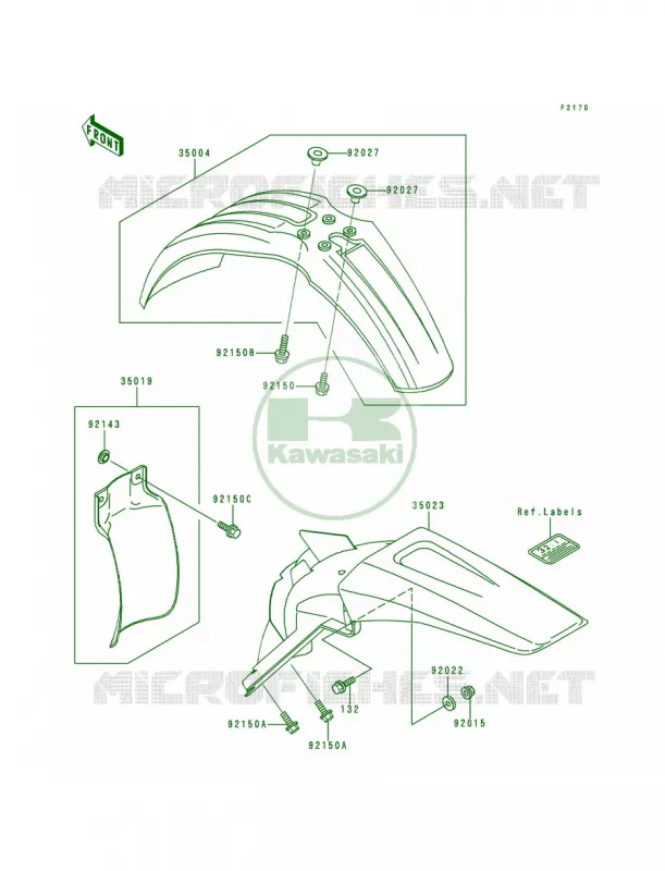 Fenders Kawasaki MOTOS 250 2000 KX250  KX250-L2