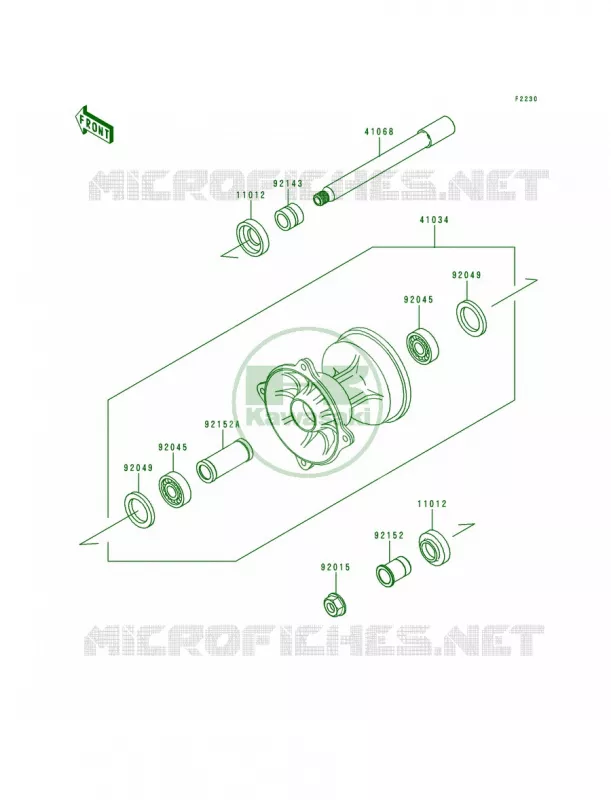 Front Hub Kawasaki MOTOS 250 2000 KX250  KX250-L2