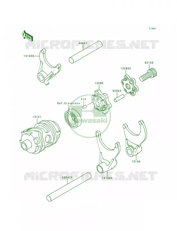 Gear Change DrumShift Forks Kawasaki MOTOS 250 2000 KX250  KX250-L2