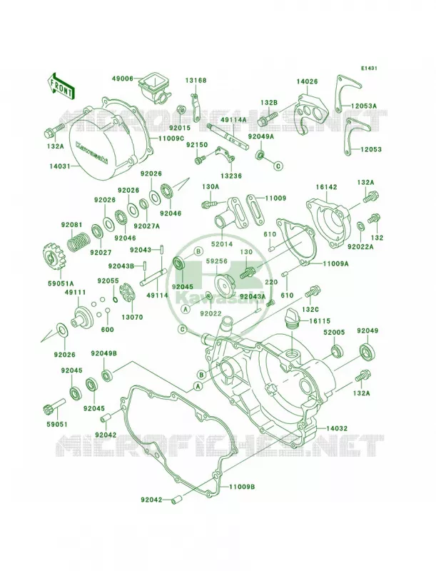 Engine Covers Kawasaki MOTOS 500 2000 KX500  KX500-E12