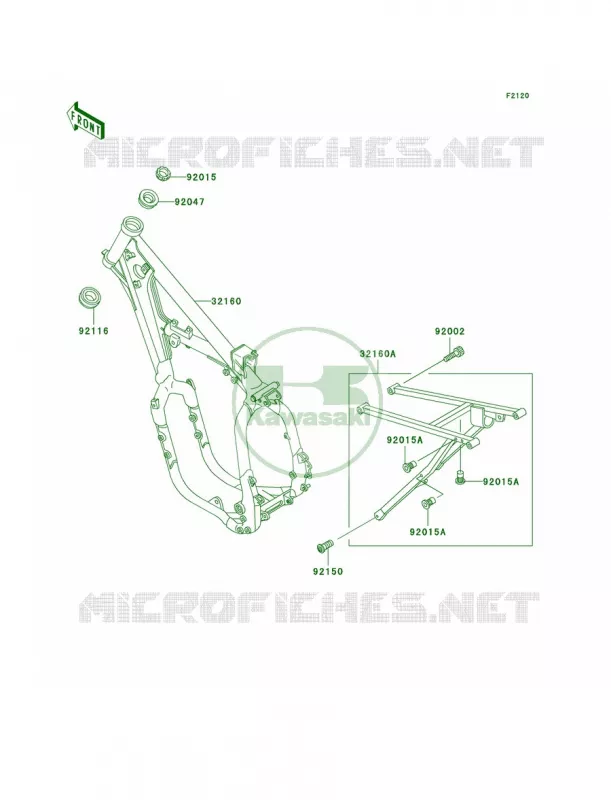 Frame Kawasaki MOTOS 500 2000 KX500  KX500-E12