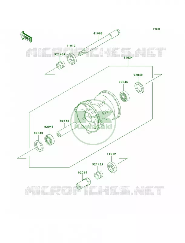 Front Hub Kawasaki MOTOS 500 2000 KX500  KX500-E12
