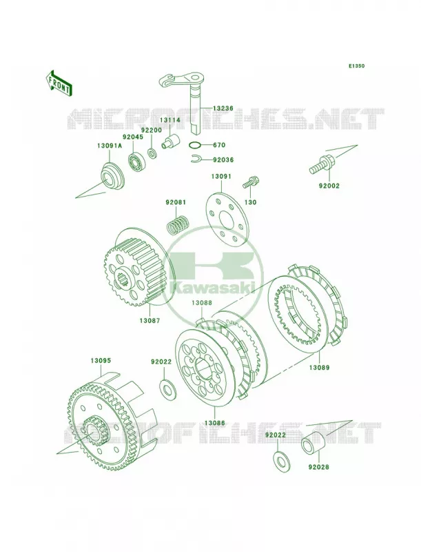 Clutch Kawasaki MOTOS 60 2000 KX60  KX60-B16