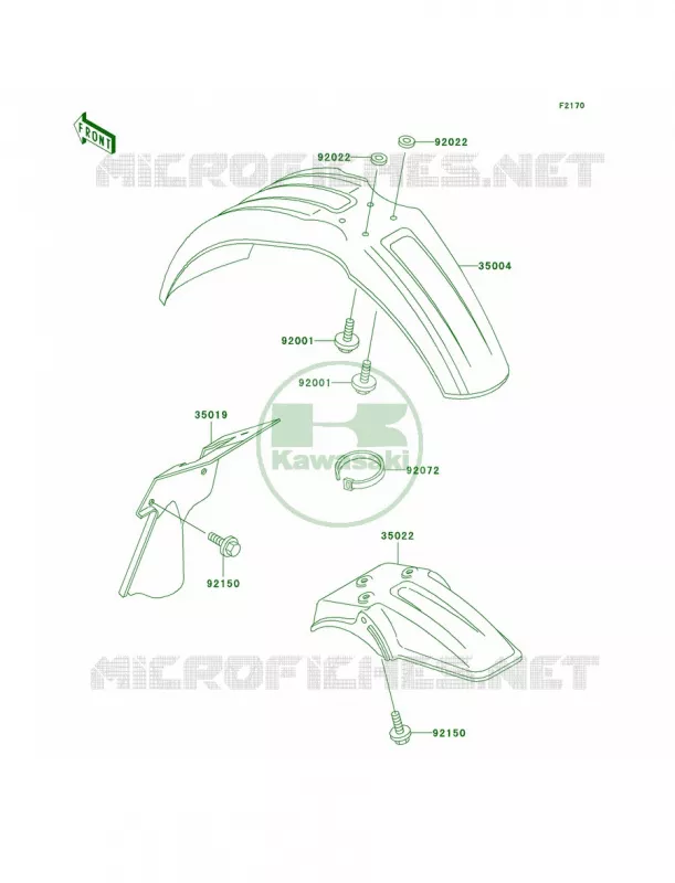 Fenders Kawasaki MOTOS 60 2000 KX60  KX60-B16