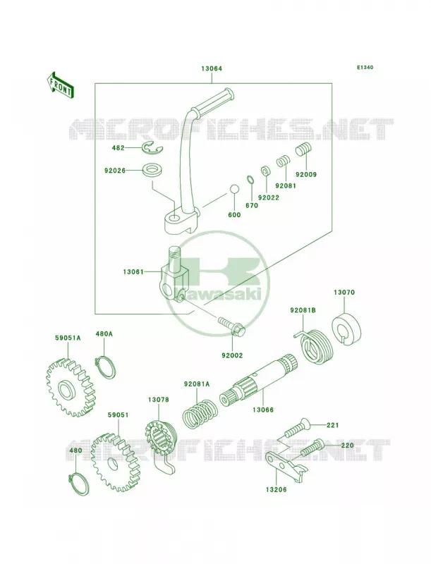 Kickstarter Mechanism Kawasaki MOTOS 60 2000 KX60  KX60-B16