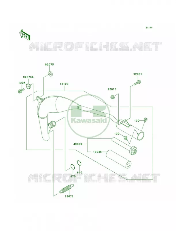 Mufflers Kawasaki MOTOS 60 2000 KX60  KX60-B16