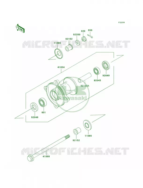Front Hub Kawasaki MOTOS 65 2000 KX65  KX65-A1