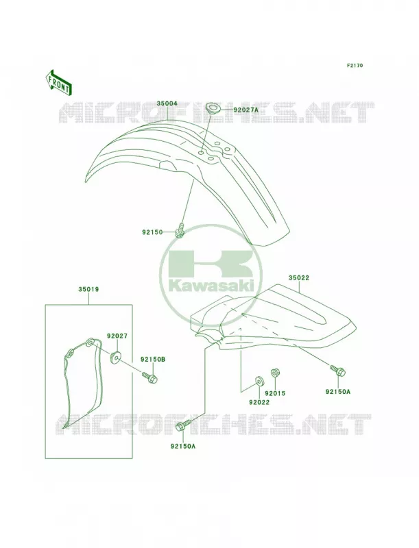 Fenders Kawasaki MOTOS 80 2000 KX80  KX80-W3