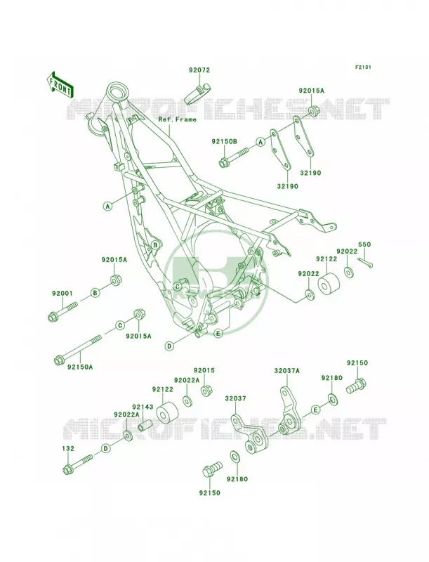 Frame Fittings Kawasaki MOTOS 100 1999 KX100  KX100-C2