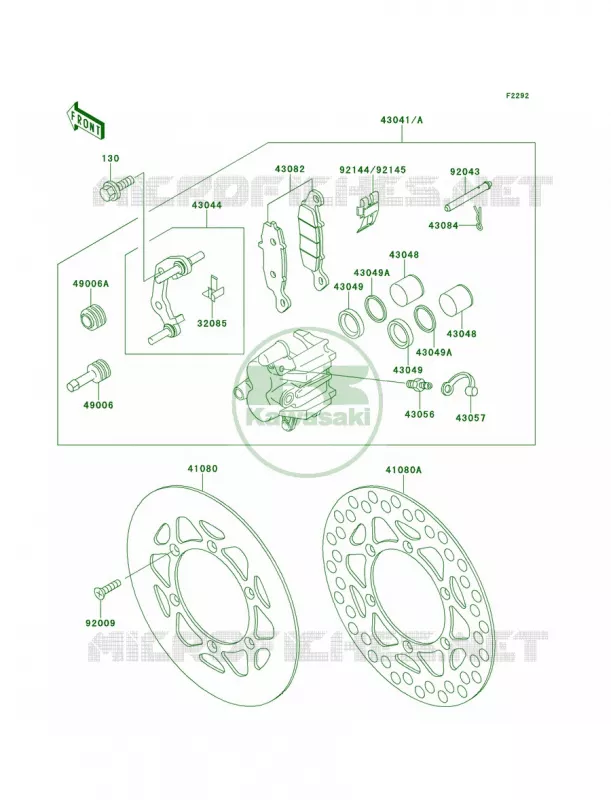 Front Brake Kawasaki MOTOS 100 1999 KX100  KX100-C2