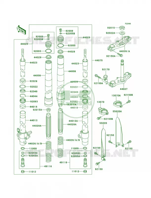 Front Fork Kawasaki MOTOS 100 1999 KX100  KX100-C2