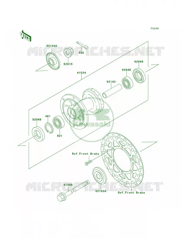Front Hub Kawasaki MOTOS 100 1999 KX100  KX100-C2