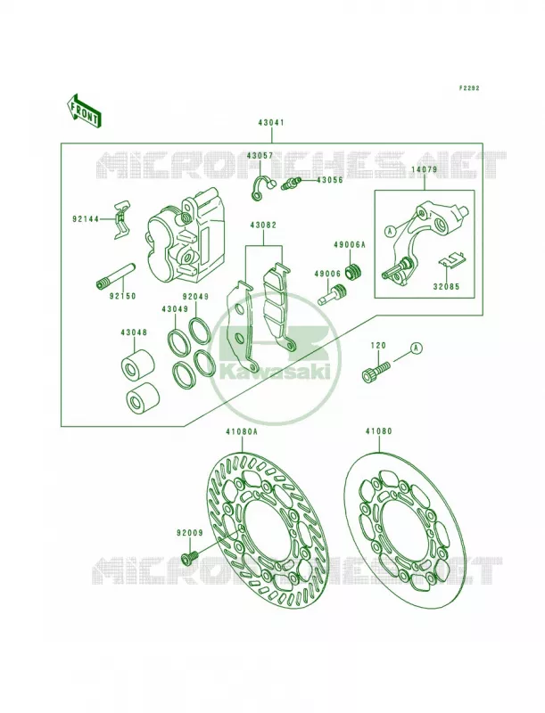 Front Brake Kawasaki MOTOS 250 1999 KX250  KX250-L1
