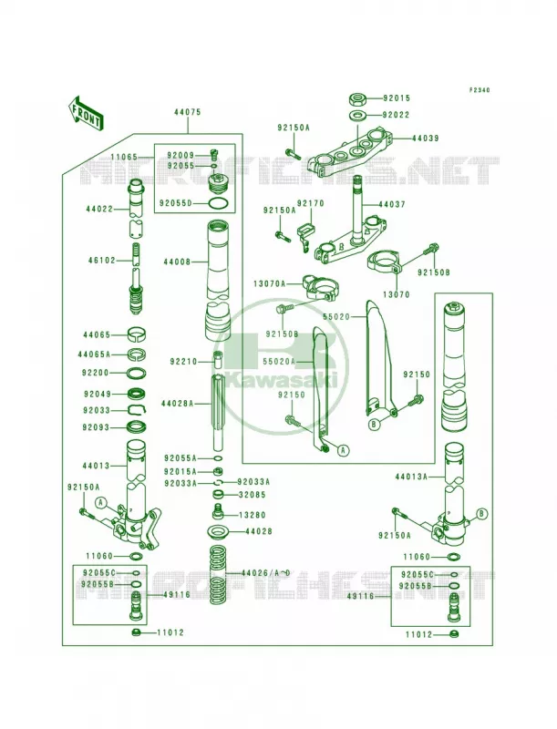 Front Fork Kawasaki MOTOS 250 1999 KX250  KX250-L1