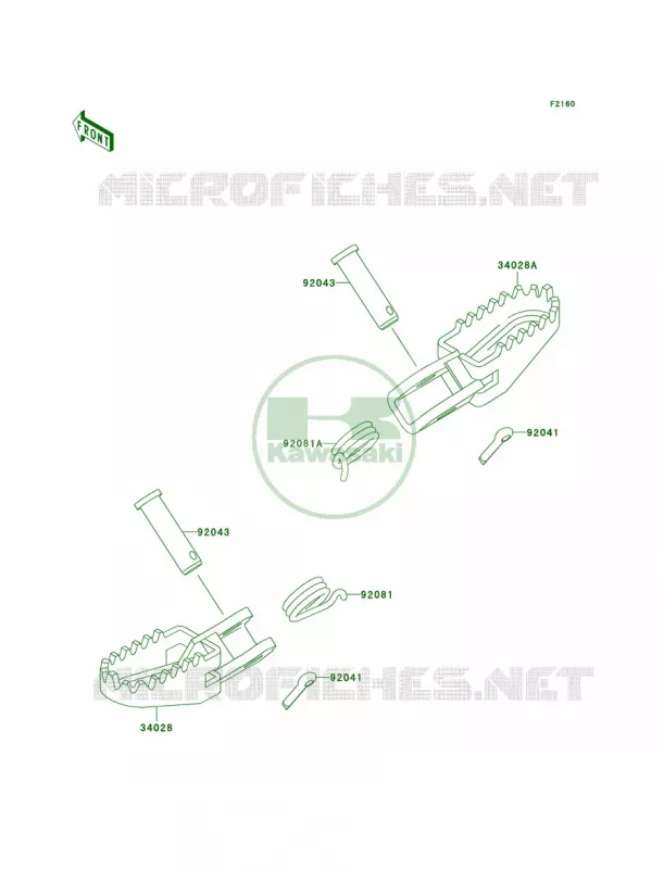 Footrests Kawasaki MOTOS 60 1999 KX60  KX60-B15