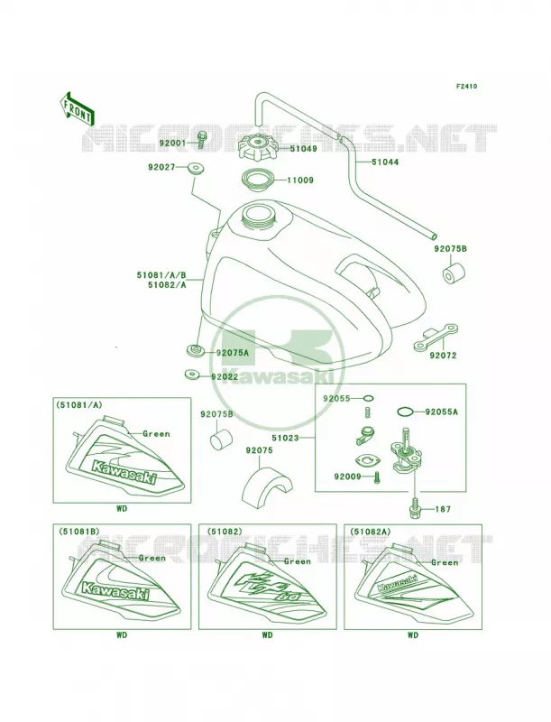 Fuel Tank Kawasaki MOTOS 60 1999 KX60  KX60-B15