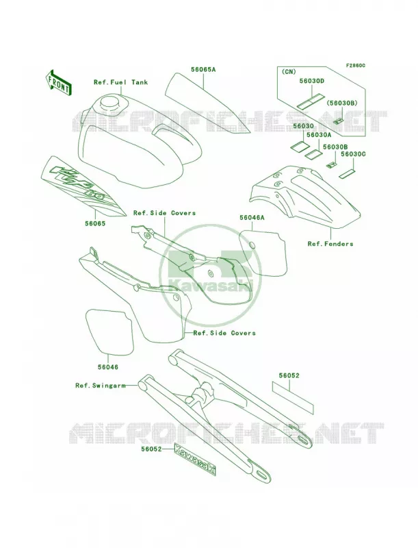 LabelsKX60-B18 Kawasaki MOTOS 60 1999 KX60  KX60-B15