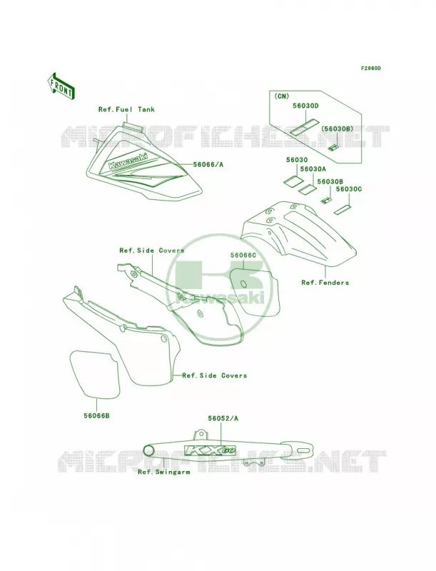 LabelsKX60-B19 Kawasaki MOTOS 60 1999 KX60  KX60-B15