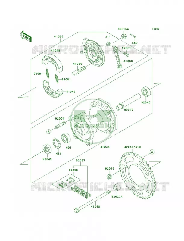 Rear Hub Kawasaki MOTOS 60 1999 KX60  KX60-B15
