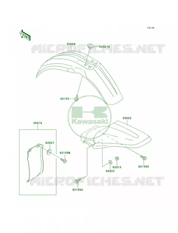 Fenders Kawasaki MOTOS 80 1999 KX80  KX80-W2