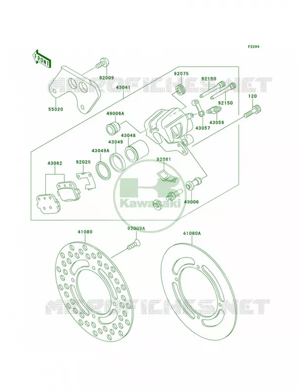 Rear Brake Kawasaki MOTOS 80 1999 KX80  KX80-W2