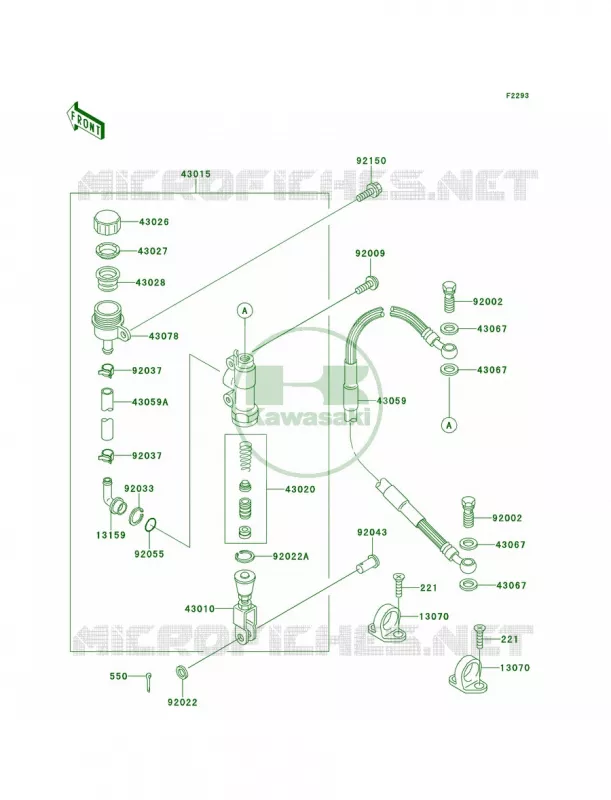 Rear Master Cylinder Kawasaki MOTOS 80 1999 KX80  KX80-W2