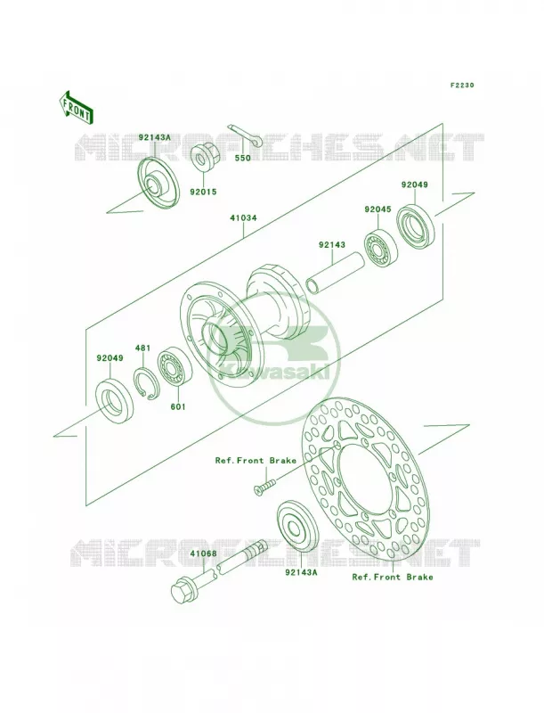 Front Hub Kawasaki MOTOS 100 1998 KX100  KX100-C1