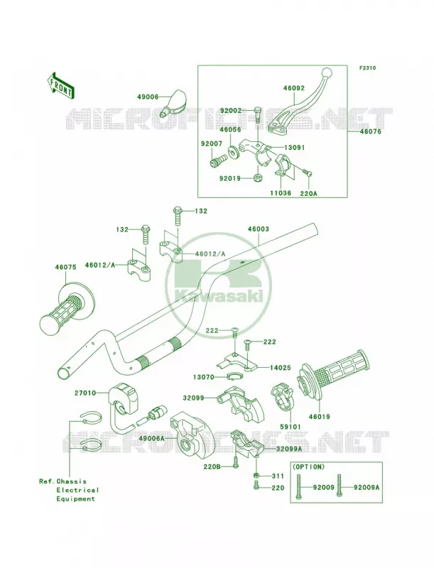 Handlebar Kawasaki MOTOS 110 2009 KLX110 Monster Energy  KLX110A9FA