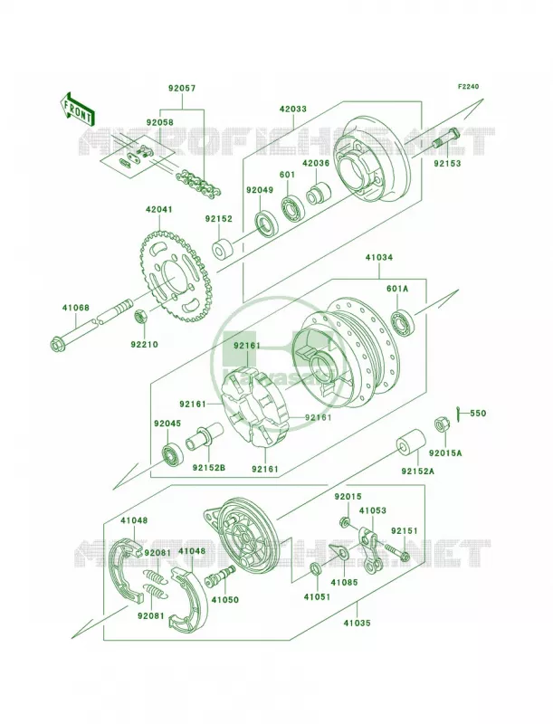 Rear Hub Kawasaki MOTOS 110 2009 KLX110 Monster Energy  KLX110A9FA