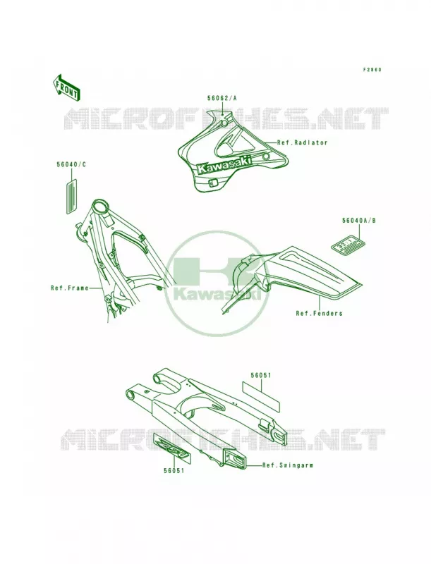 Labels Kawasaki MOTOS 250 1998 KX250  KX250-K5