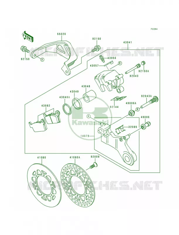 Rear Brake Kawasaki MOTOS 250 1998 KX250  KX250-K5
