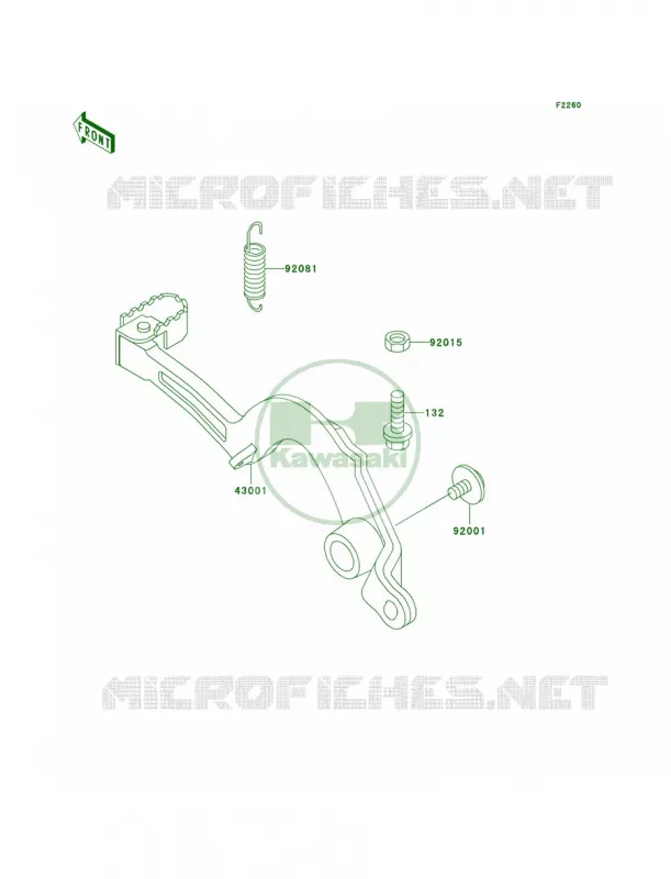 Brake Pedal Kawasaki MOTOS 500 1998 KX500  KX500-E10