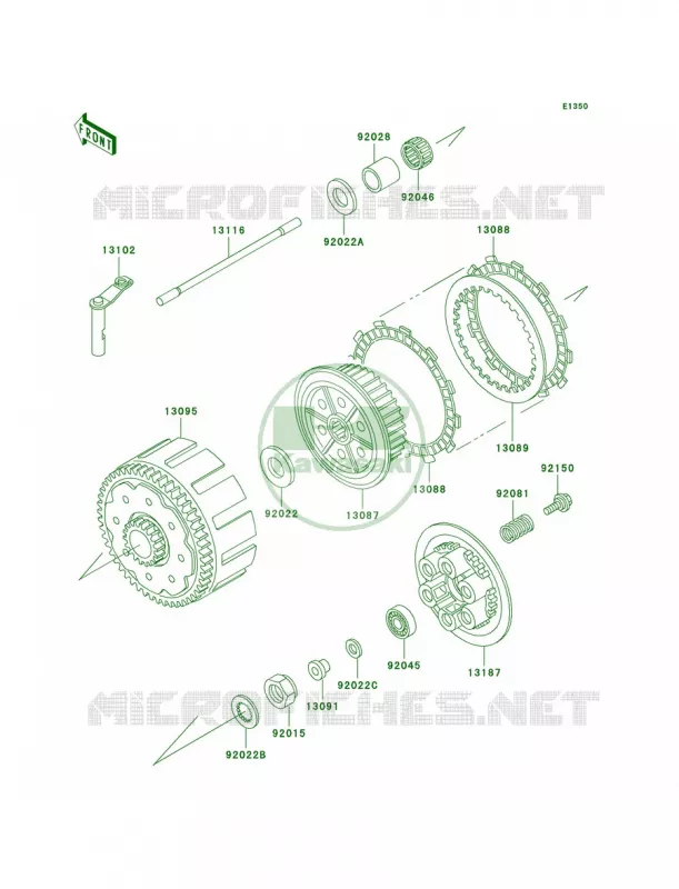 Clutch Kawasaki MOTOS 500 1998 KX500  KX500-E10