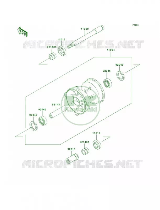 Front Hub Kawasaki MOTOS 500 1998 KX500  KX500-E10