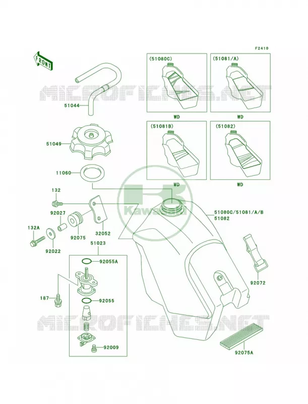 Fuel Tank Kawasaki MOTOS 500 1998 KX500  KX500-E10