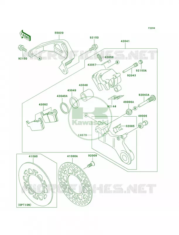 Rear Brake Kawasaki MOTOS 500 1998 KX500  KX500-E10