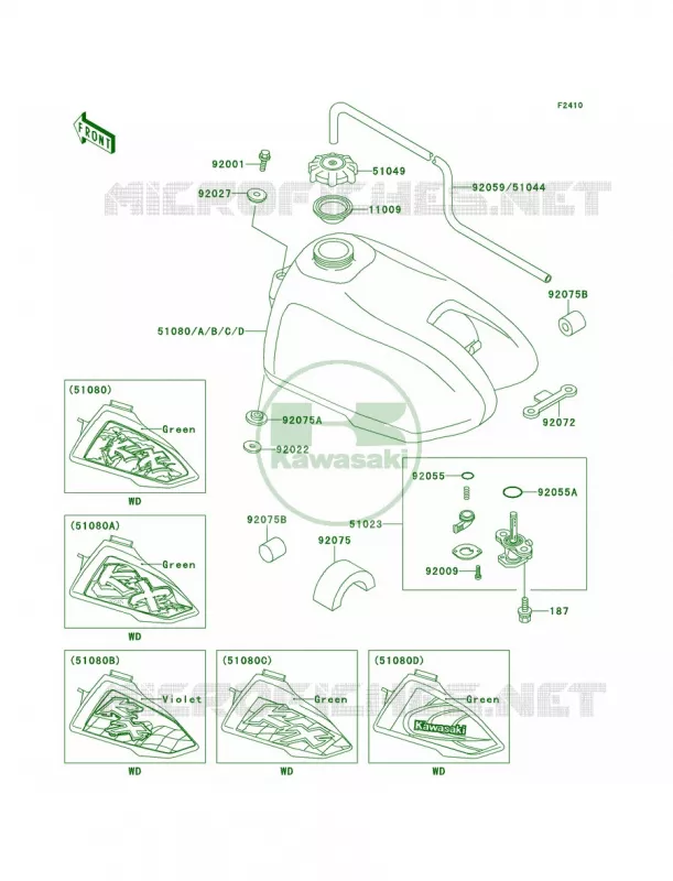 Fuel Tank Kawasaki MOTOS 60 1998 KX60  KX60-B14