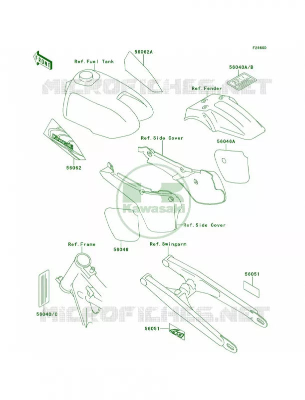 LabelsKX60-B14 Kawasaki MOTOS 60 1998 KX60  KX60-B14
