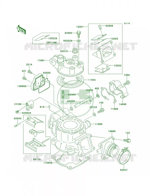 Cylinder HeadCylinder Kawasaki MOTOS 80 1998 KX80  KX80-W1