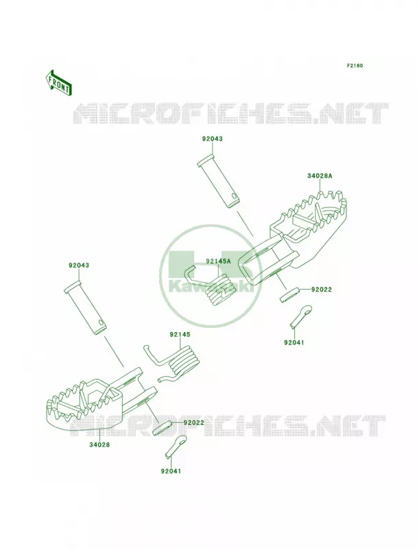 Footrests Kawasaki MOTOS 80 1998 KX80  KX80-W1