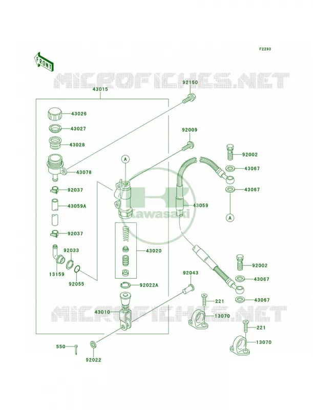 Rear Master Cylinder Kawasaki MOTOS 80 1998 KX80  KX80-W1