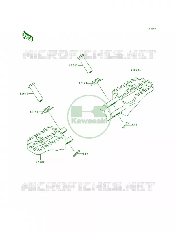Footrests Kawasaki MOTOS 250 1997 KX250  KX250-K4