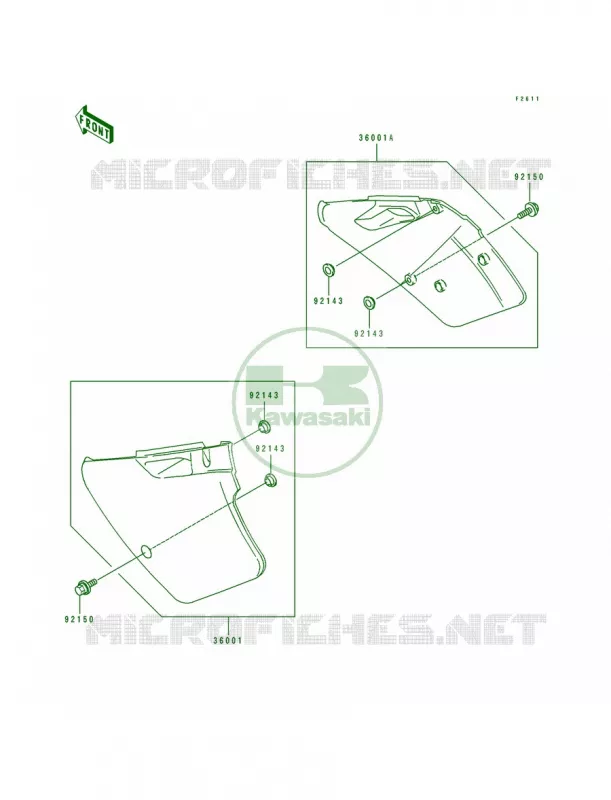 Side Covers Kawasaki MOTOS 250 1997 KX250  KX250-K4