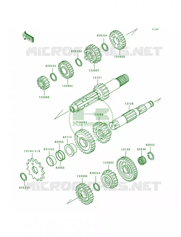 Transmission Kawasaki MOTOS 250 1997 KX250  KX250-K4