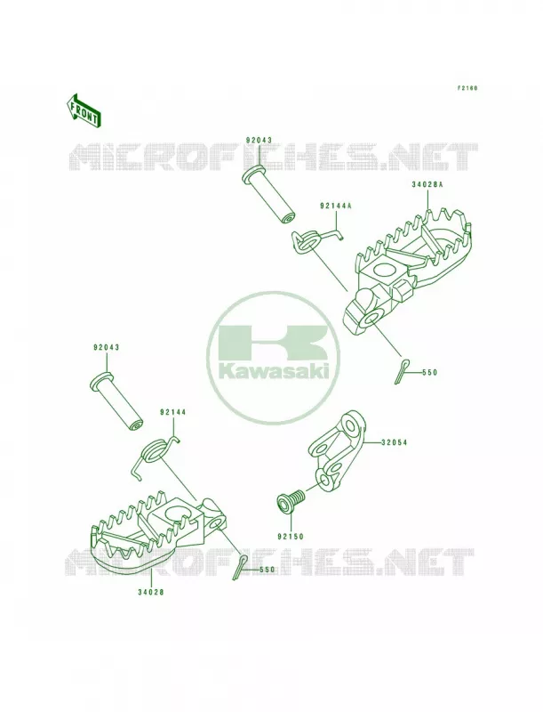 Footrests Kawasaki MOTOS 500 1997 KX500  KX500-E9