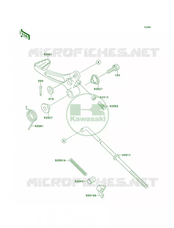 Brake Pedal Kawasaki MOTOS 60 1997 KX60  KX60-B13