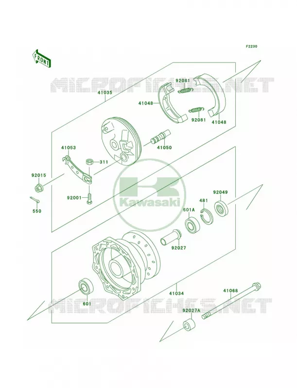 Front Hub Kawasaki MOTOS 60 1997 KX60  KX60-B13