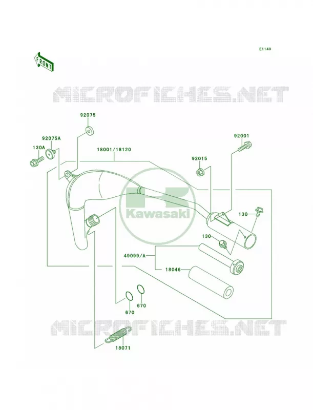 Mufflers Kawasaki MOTOS 60 1997 KX60  KX60-B13
